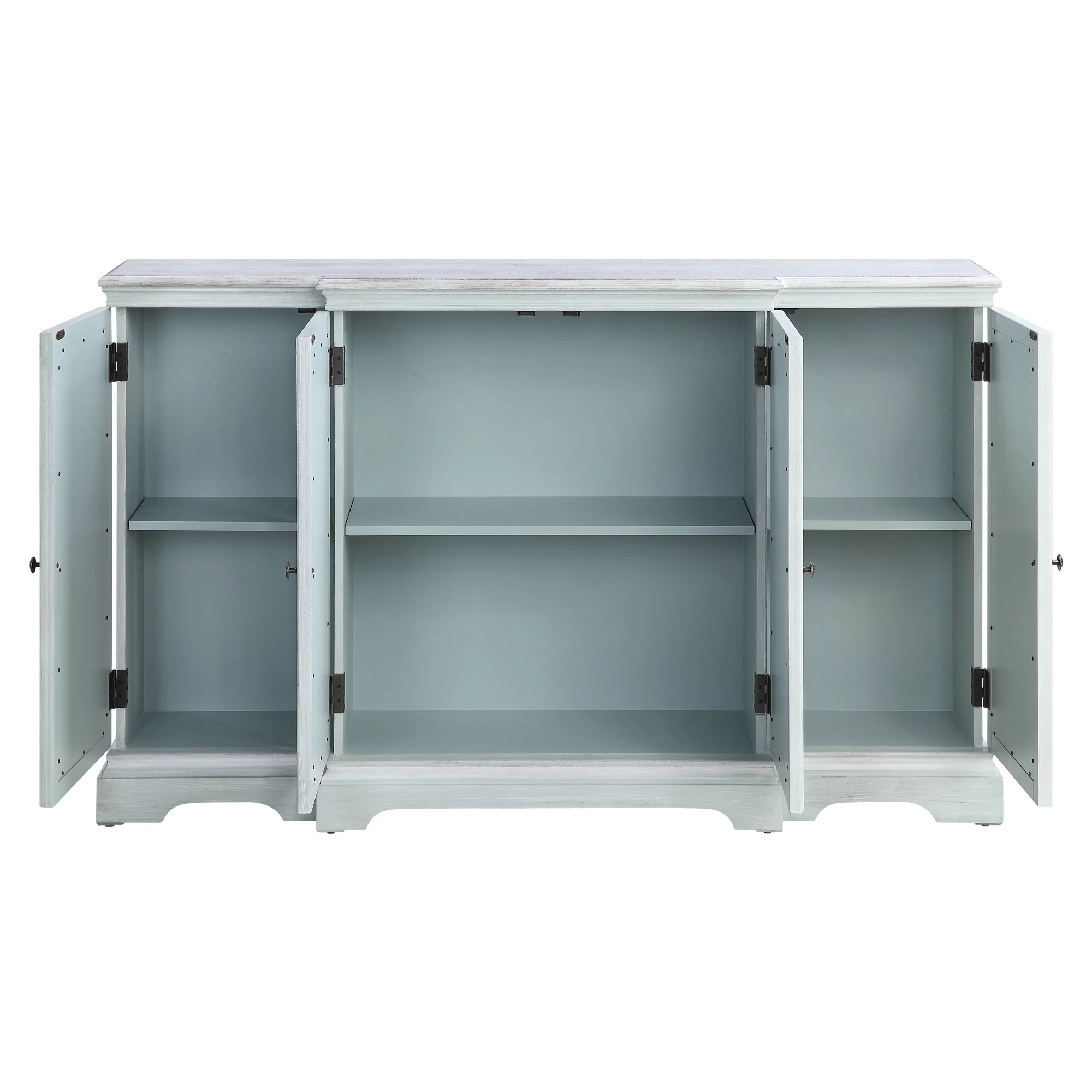 ACME Adelle Console Table with Door in Light Teal