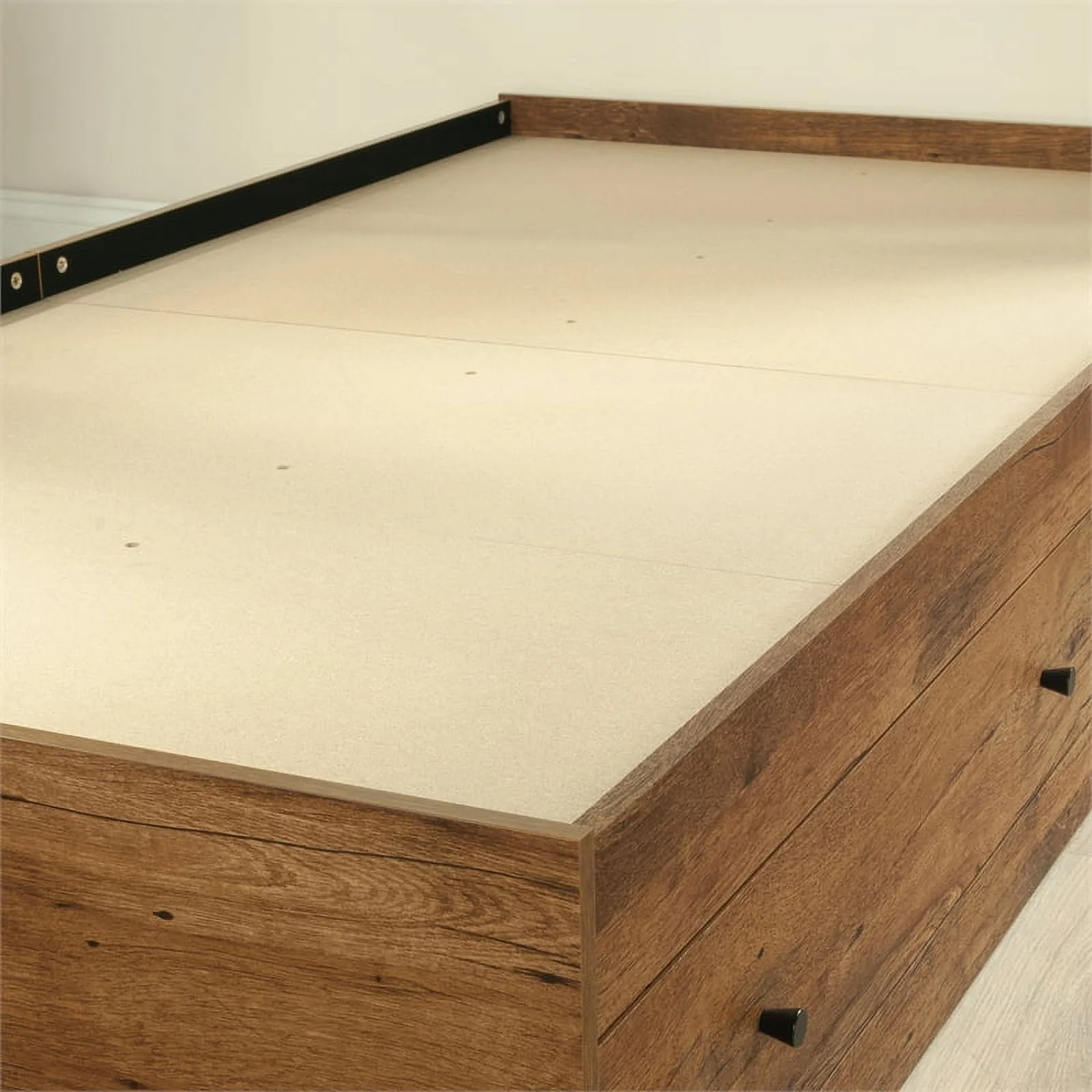 Pemberly Row Engineered Wood Mates Bed in Vintage Oak Finish