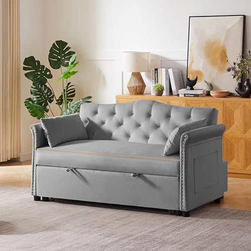 68.11" Corduroy Sleeper Chair Bed with USB Port, Cup Holders & Side Storage Pockets – 3-in-1 Foldable Sofa Bed for Guest Room, Living Room – White