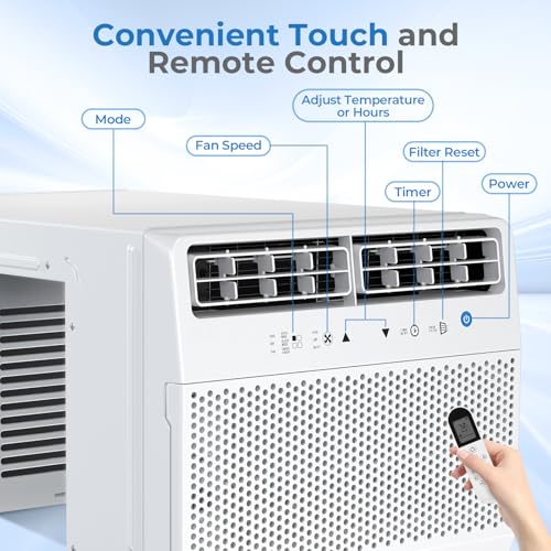 Antarctic Star U-Shaped Air Conditioner Window Unit 12000BTU, Ultra Quiet Window Air Conditioner Cools up to 550 Sq. Ft