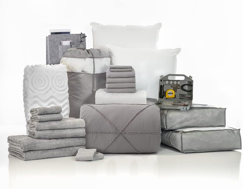 OCM College Dorm Room 25-Piece Complete Campus Pak Trunk Bundle | Twin XL Bedding