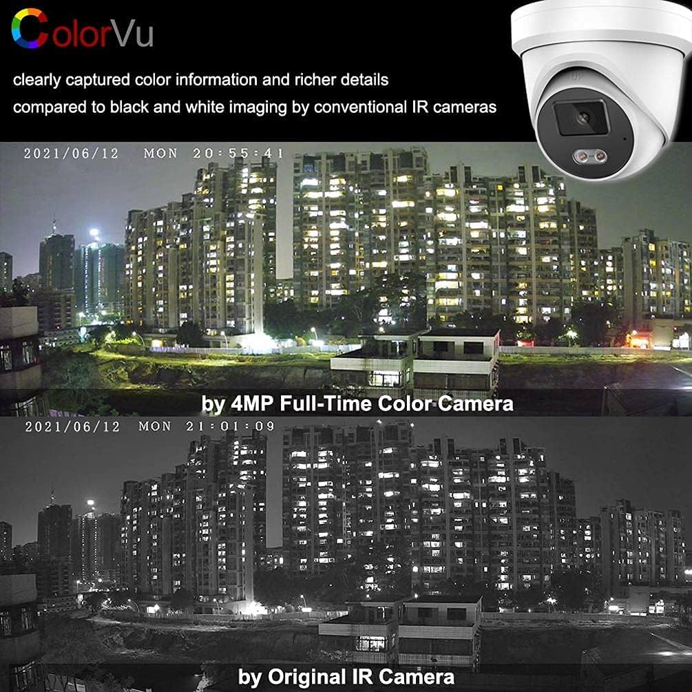 Hikvision DS-2CD2347G2-LU 4mm Lens 4MP ColorVu Fixed Turret Network Camera H.265+,130dB WDR,24/7 Colorful Imaging