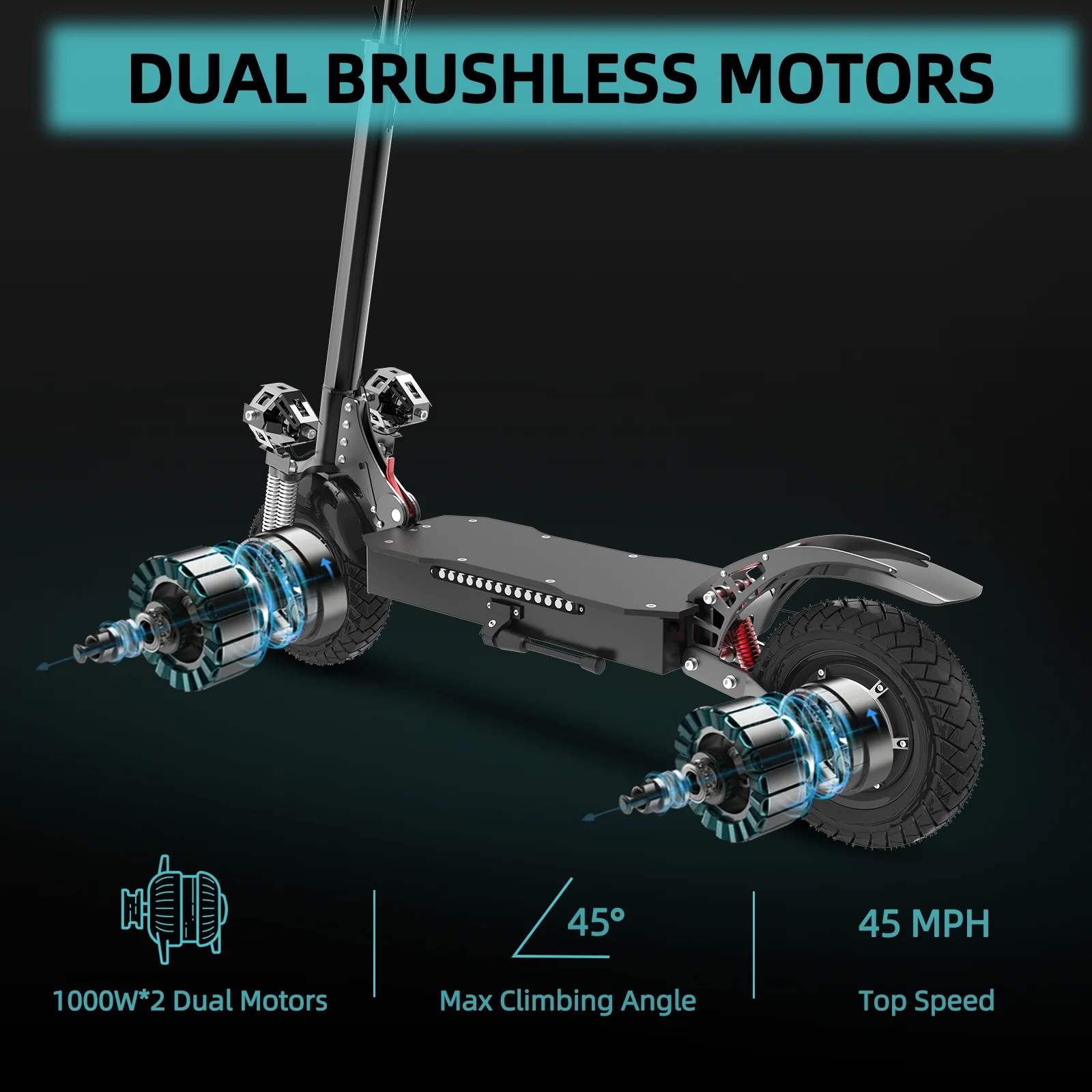 Electric Scooter for Adults , 2600W, 45 MPH, 40 Miles, Disc Brake ，E Scooter - Radiant Selections