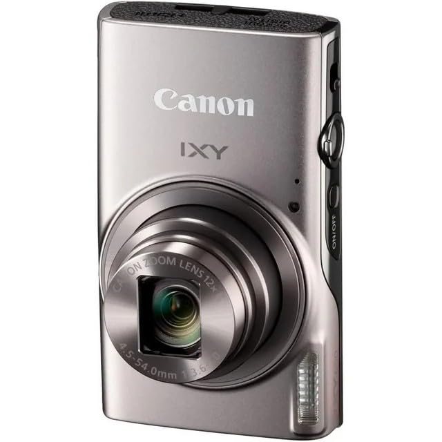 Canon PowerShot IXY 650 (ELPH 360) HS Compact Digital Camera 12x Optical Zoom IXY650 (Silver) Bundle + 64GB Memory Card + Camara Bag + Card Reader +