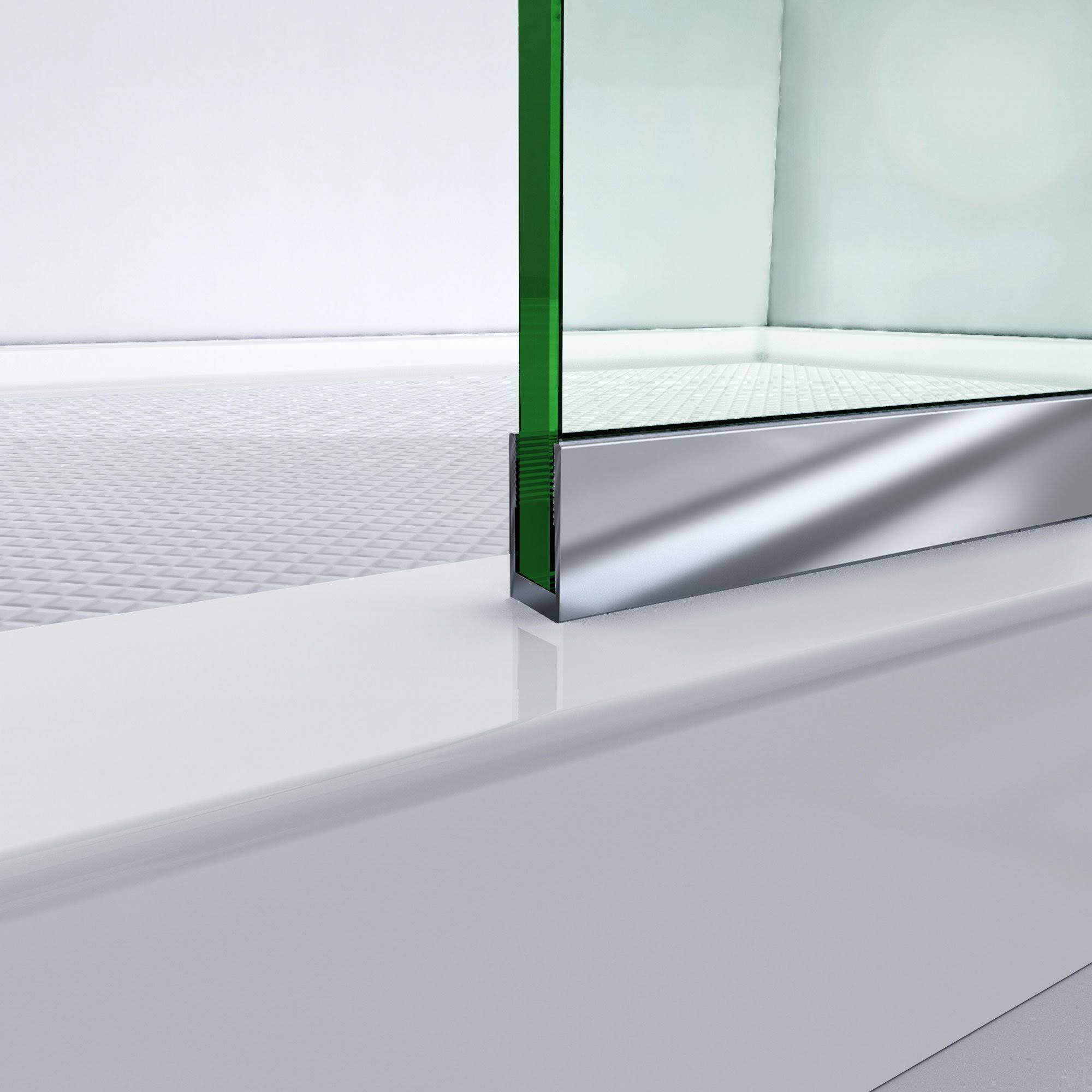 DreamLine Linea Two Individual Frameless Shower Screens 30 in. W x 72 in. H Each, Open Entry Design, Satin Black