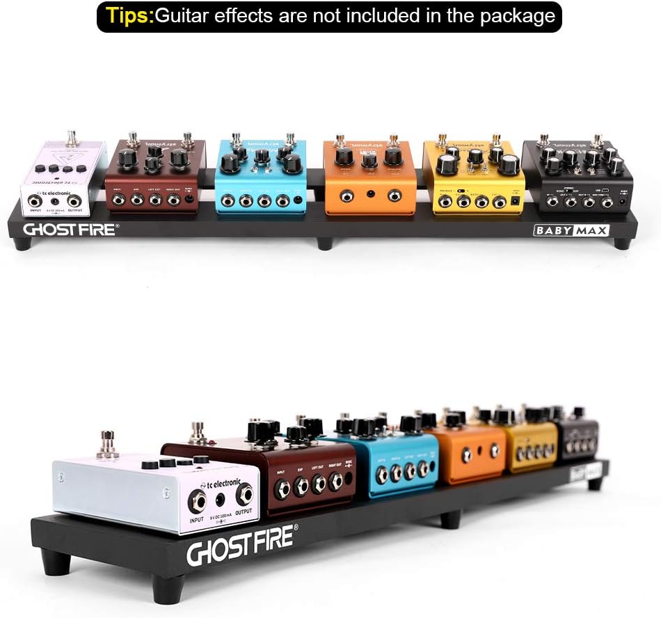 Ghost Fire Guitar Pedal Board Aluminum Alloy Effect Pedalboard with Carry Bag,V series (V-BABY MAX（Deluxe Edition）)