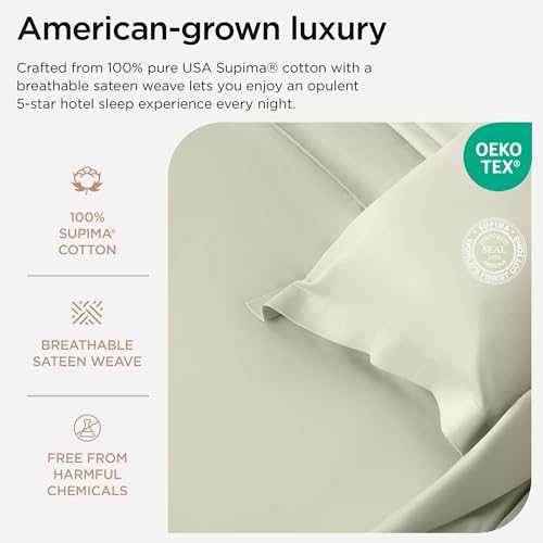Threadmill 100% American Supima Cotton Sheets, Queen Sheet Set 1000 Thread Count Luxury 4 PC Luxury Bedding Set, Hotel Quality Sateen Weave
