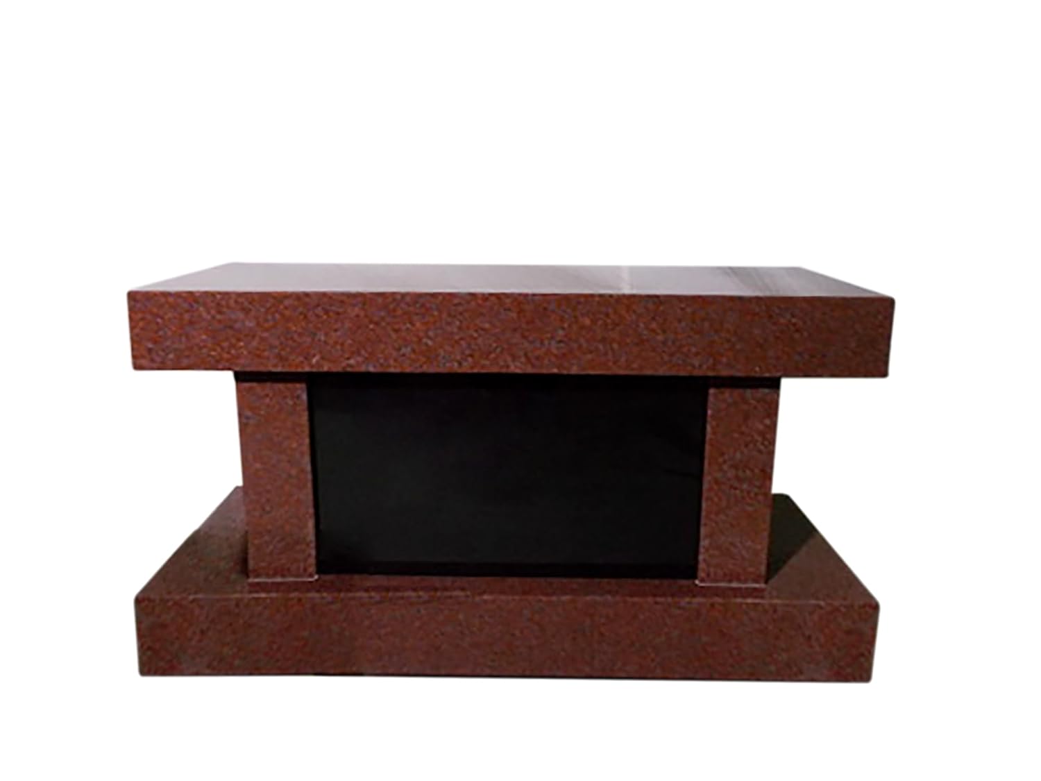 Granite bench- headstone four niche cremation custom engraving available. India Red granite
