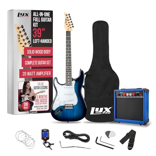 LyxPro Electric Guitar 39" inch Complete Beginner Starter kit Full Size with 20w Amp, Package Includes All Accessories, Digital Tuner, Strings, Picks