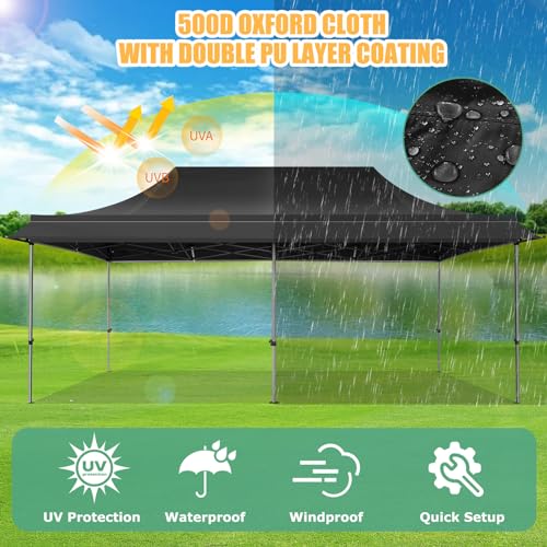 COBIZI 10x10 Pop Up Canopy Tent with Awning