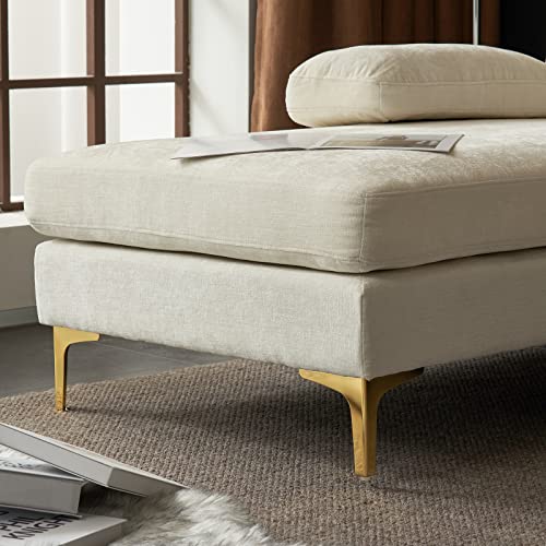 Karl home Convertible Sectional Sofa 110" U-Shape Sofa Couch 4-Seat Couch with Chaise ChenilleFabric Upholstered for Living Room, Apartment, Office