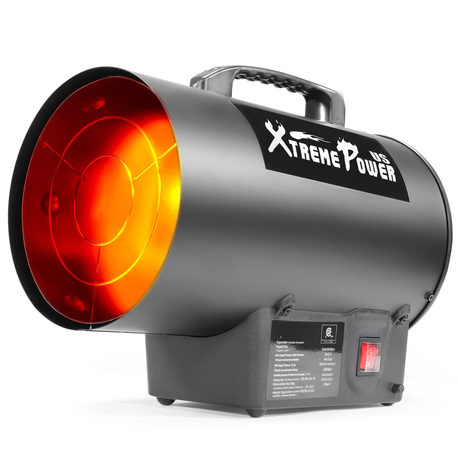 XtremepowerUS Powerful 50000 BTU Propane Heater Forced Air Heater Heat Output Piezo Ignition New
