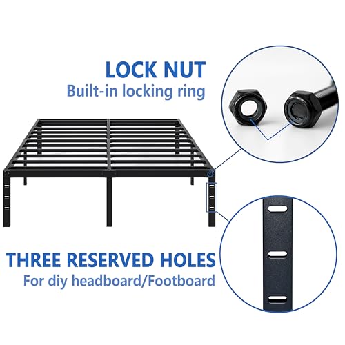 Metal Bed Frame-Simple and Atmospheric Metal Platform Bed Frame, Storage Space Under The Bed Heavy Duty Frame Bed, Sturdy Queen Size Bed Frame