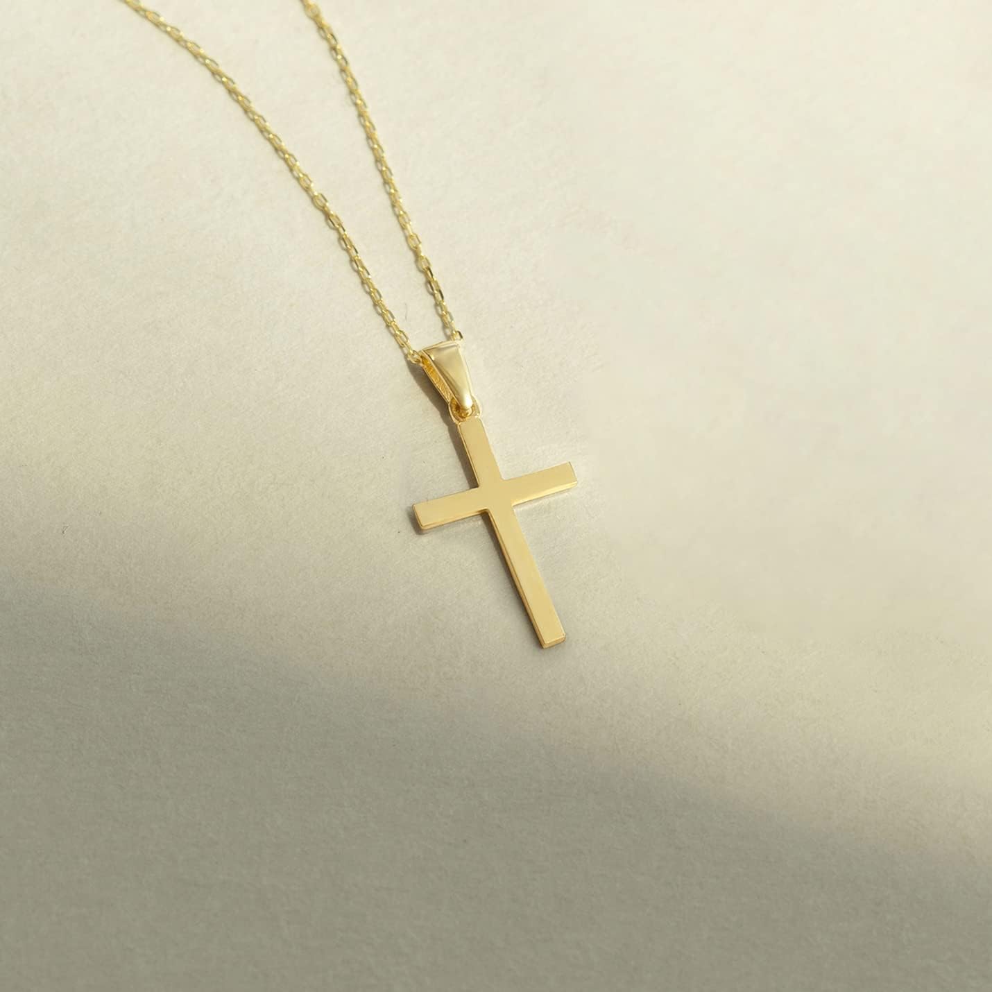 GELIN 14k Solid Gold Cross Necklace for Women
