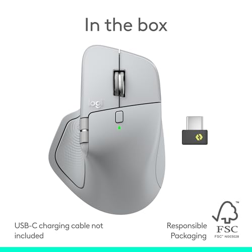 Logitech MX Master 4, Ergonomic Wireless Mouse with Advanced Performance Haptic Feedback, Ultra-Fast Scrolling, USB-C Charging, Bluetooth, Windows