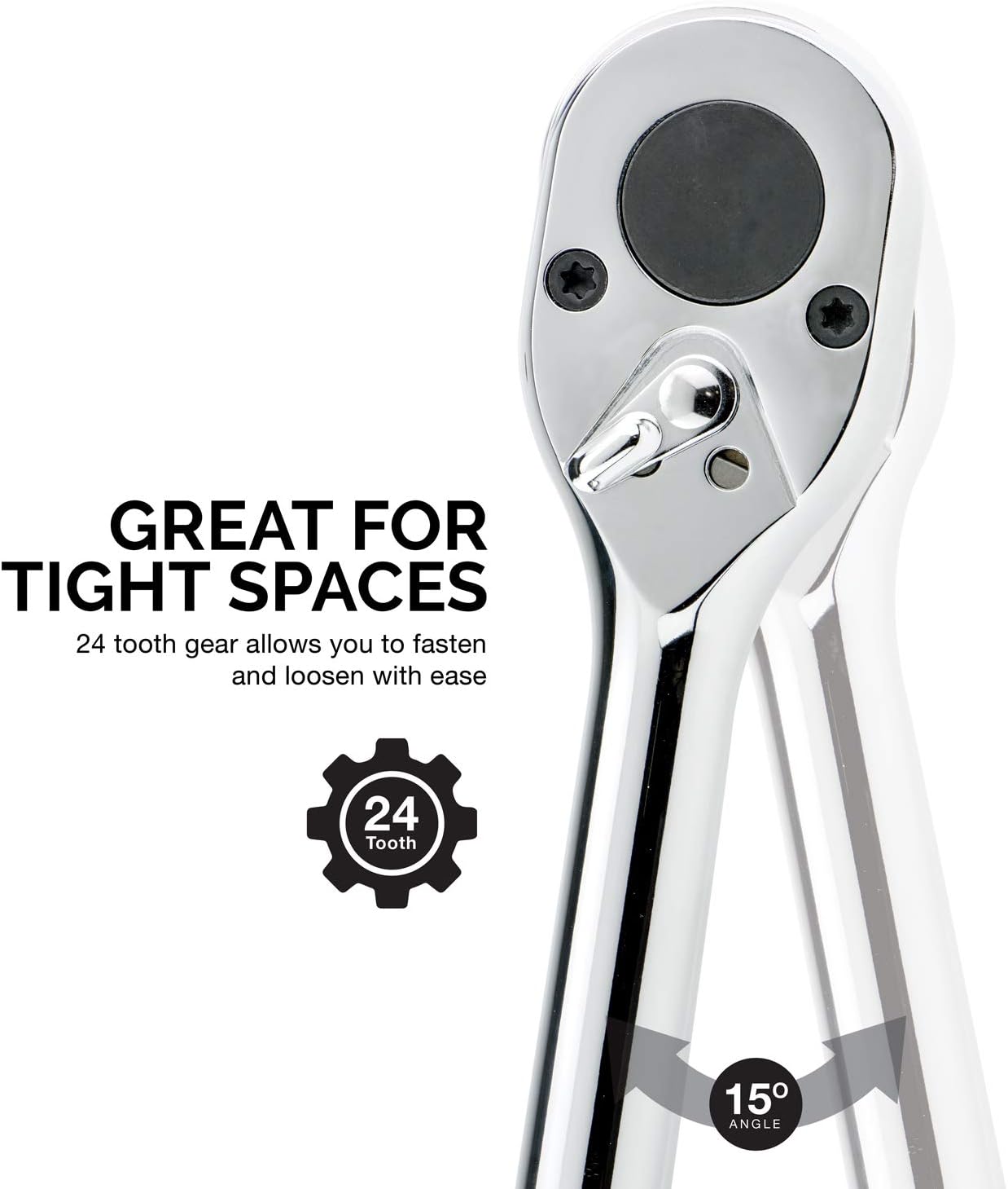 NEIKO 03069A 3/4 Inch Drive Extendable Ratchet Handle | 24 Tooth Reversible w/ Quick Release Feature | 24 to 39-3/4” Lengths