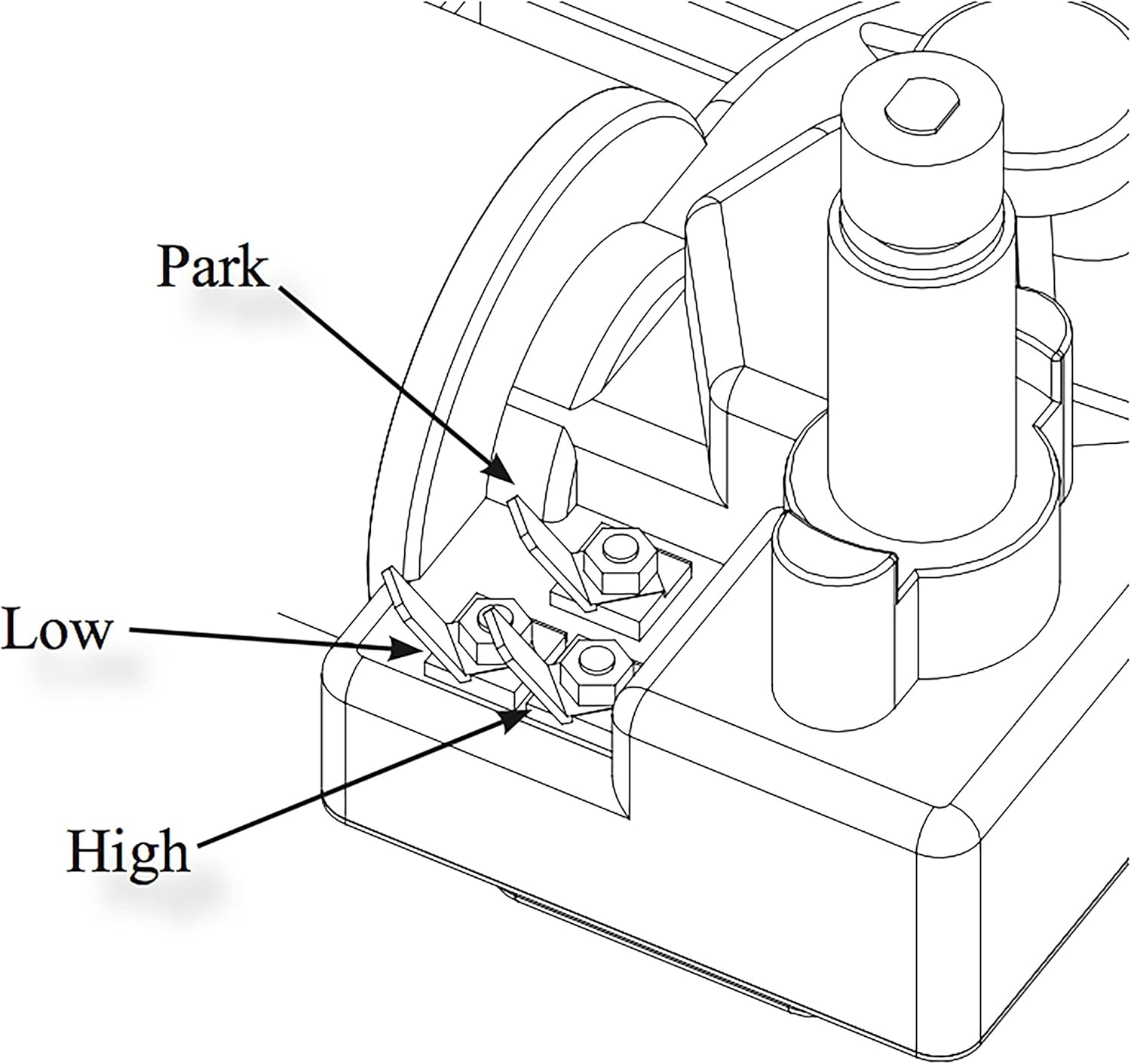 Wexco Wiper Motor, 4R1.12,19S2.R110D, One and a half inch (1.5") shaft, 12V With Two-Speed Switch Installed
