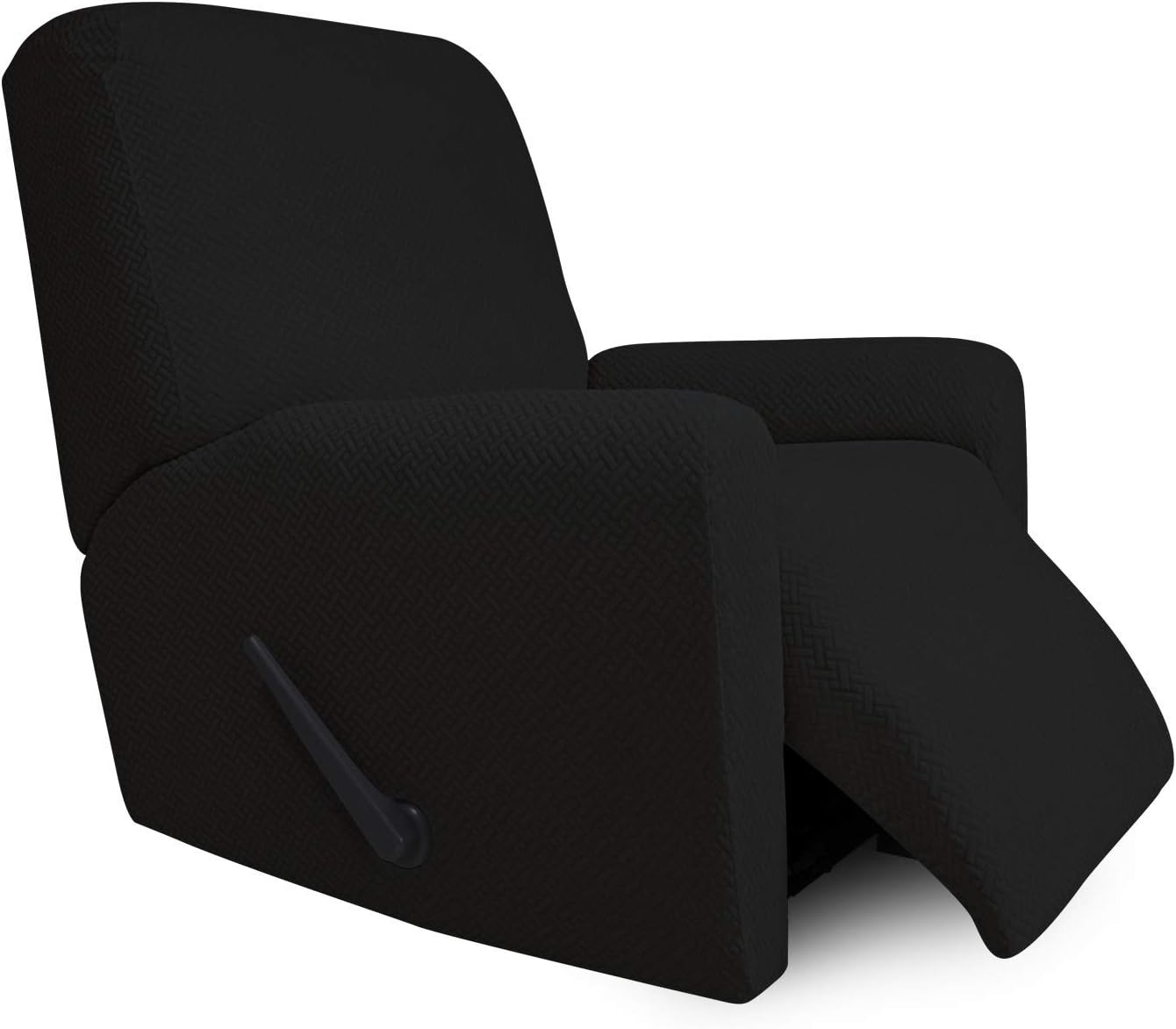 Easy-Going Stretch Jacquard Recliner Couch Cover, 4-Piece Soft Sofa Cover, Sofa Slipcover with Elastic Loop, Washable Furniture Protector for Kids