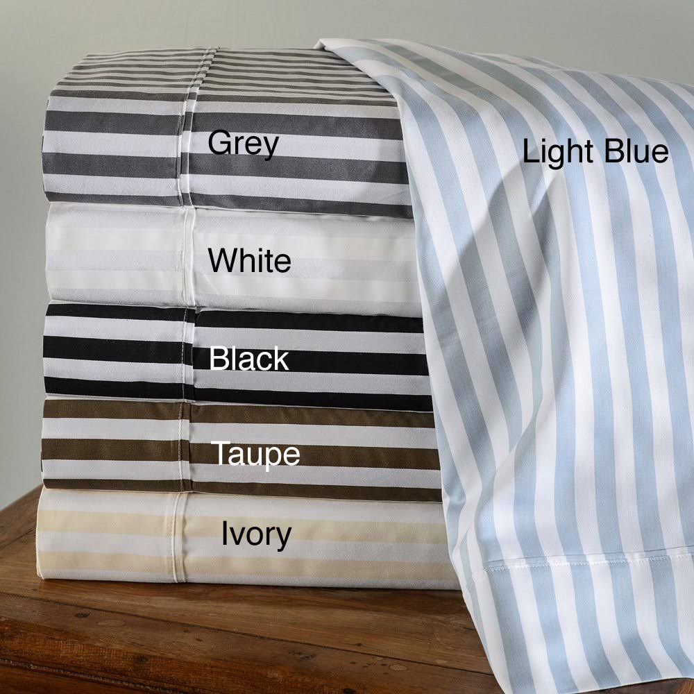 Superior Cotton Rich 600 Thread Count Cabana Sheet Set King-Taupe