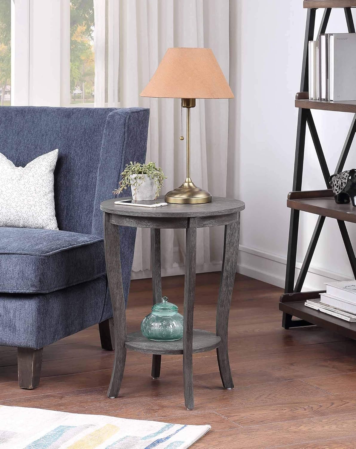 Convenience Concepts American Heritage Round End Table, White