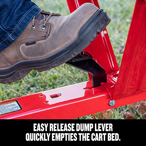 CRAFTSMAN, CMXGZBF7124355, 750-lb Capacity Steel Tow Behind Dump Cart, 12 Cubic Feet Capacity, Removable Tailgate - Garden Utility Trailer