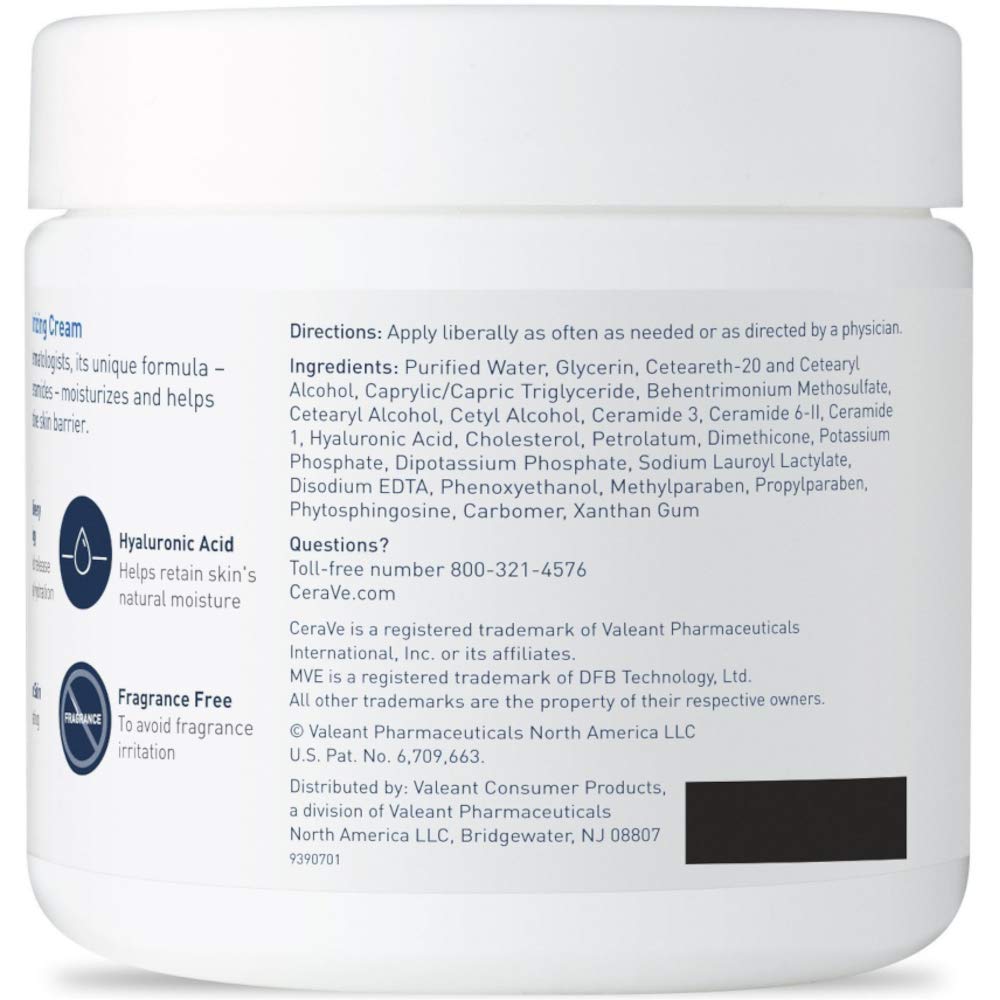 CeraVe Moisturizing Cream - Body and Face Moisturizer for Normal to Dry Skin with Hyaluronic Acid & 3 Essential Ceramides (16 oz)