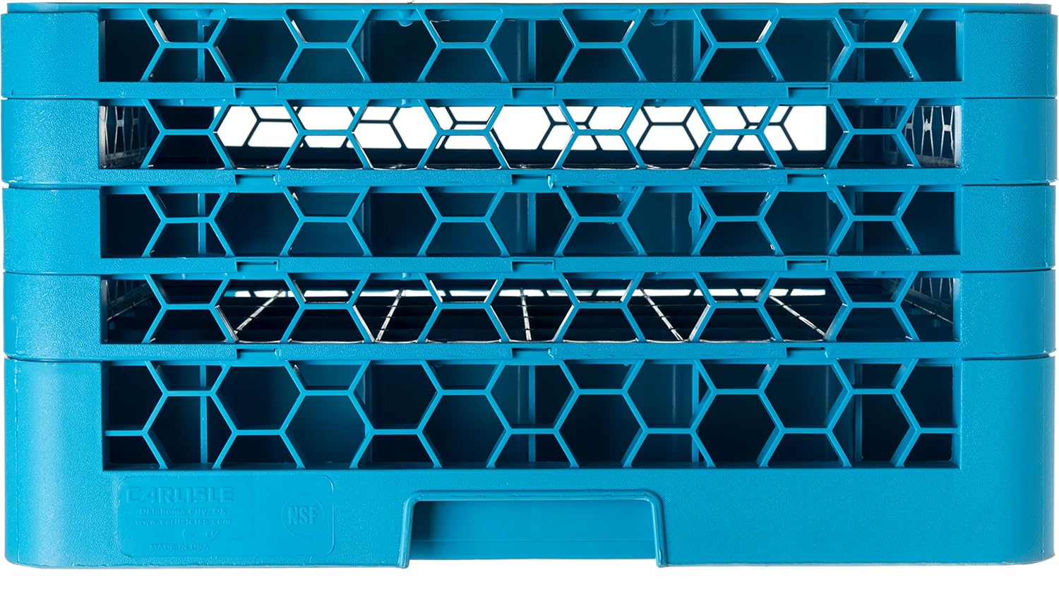Carlisle RG9-314 OptiClean 9-Compartment Glass Rack w/ 3 Extenders, 20.88" Length, 20.88" Width, 8.72" Height, Blue (Pack of 2)