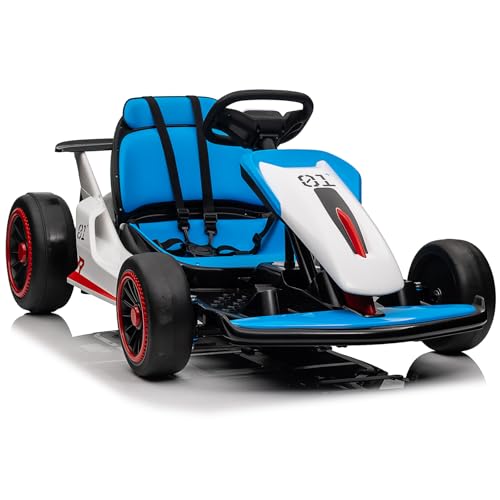 Kids Go Kart, Ride On Drift Kart with Dual 200W Motors, 24V Battery Powered Electric Drift Car, Outdoor 2-Speed Ride On Racing Toy for Boys Girls 6+
