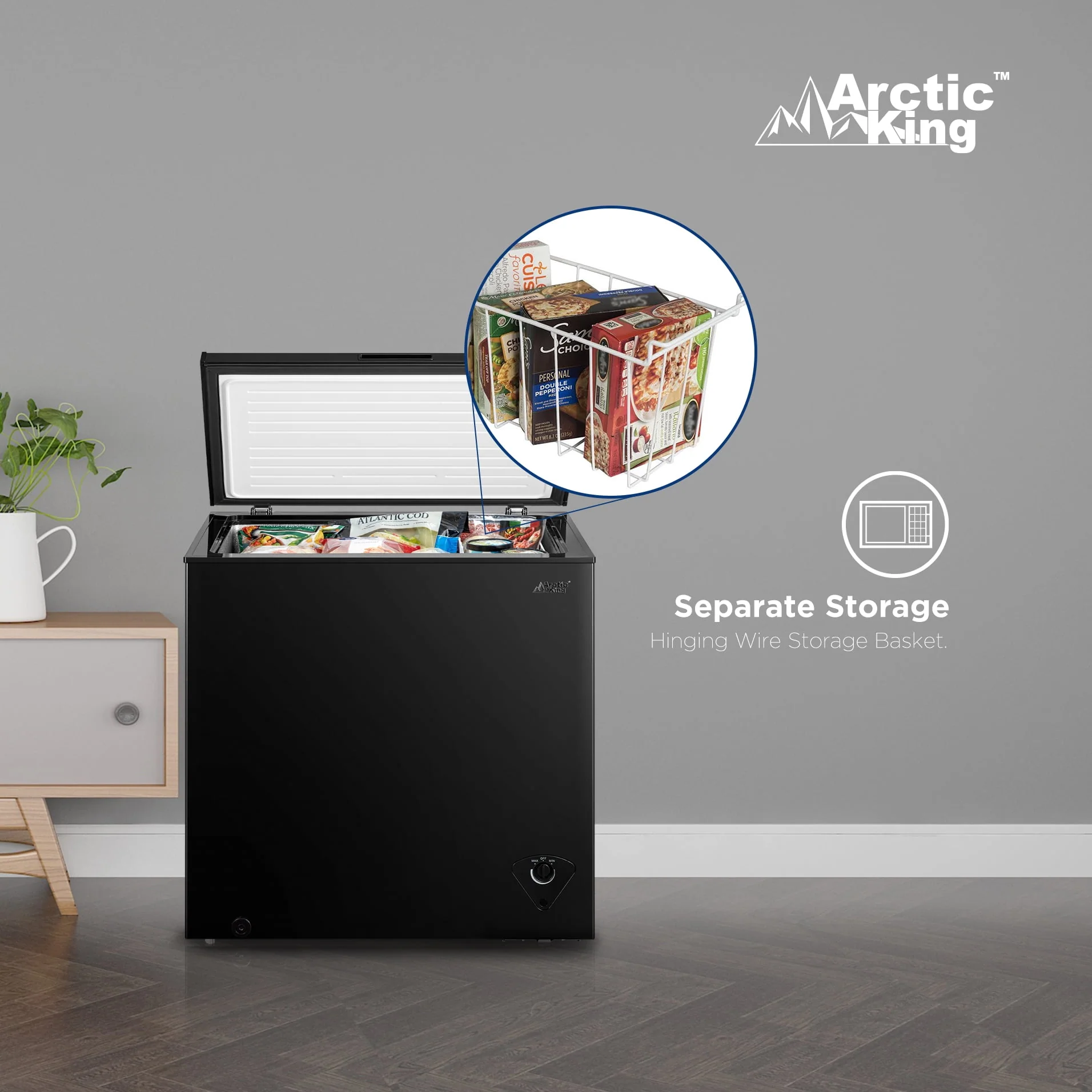 Arctic King 7 Cu ft Chest Freezer, Garage Ready, Black