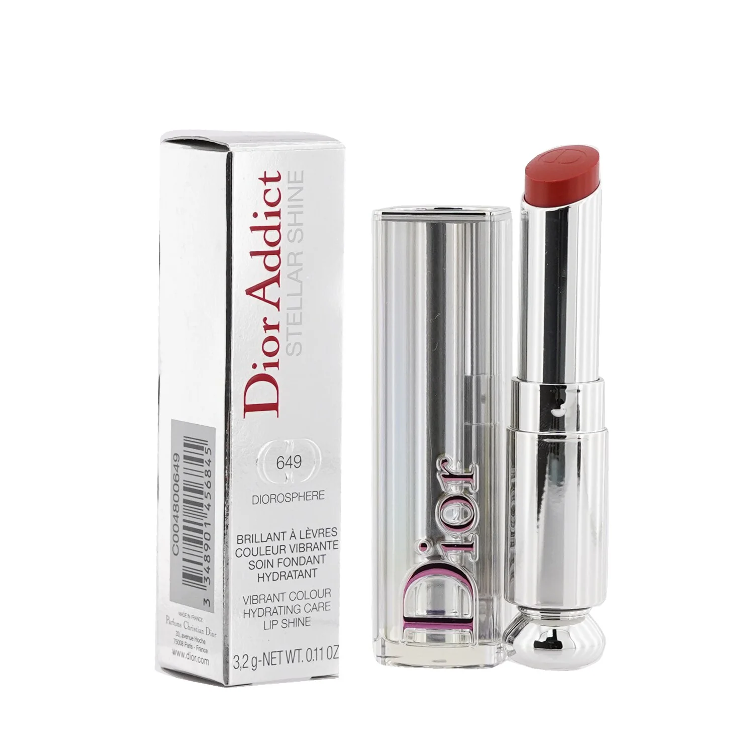 Christian Dior Dior Addict Stellar Shine Lipstick - # 649 Diorosphere (Dark Peach)  3.2g/0.11oz