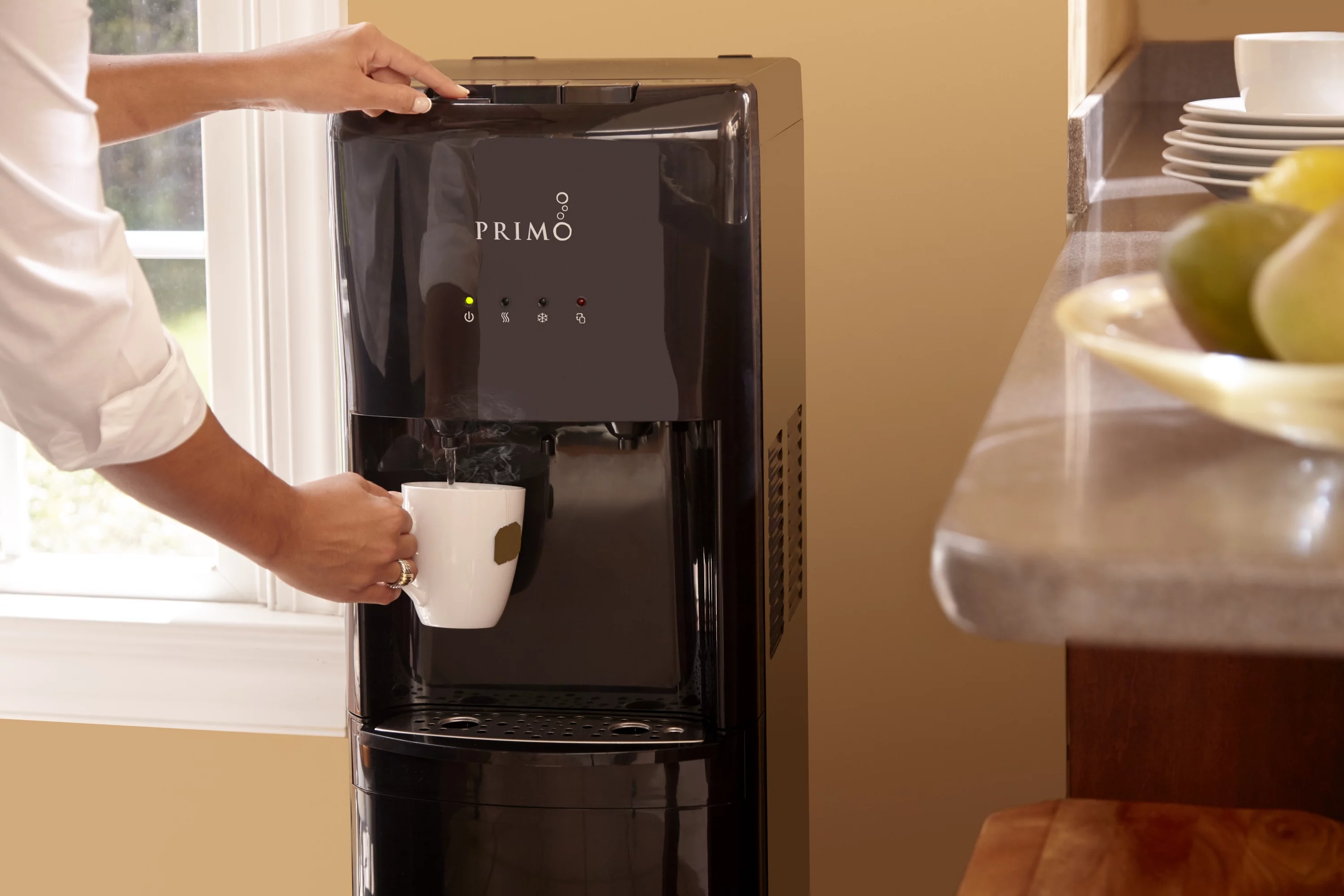 Primo Water Dispenser Bottom Loading, Hot/Cold Temperature, Black Model 601088 - Radiant Selections
