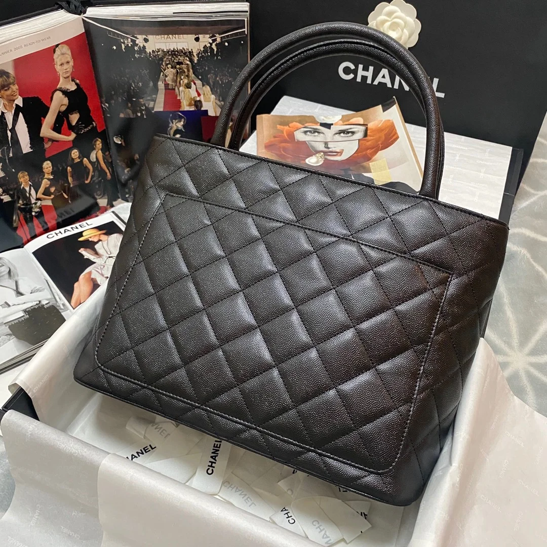 Chanel Medallion Tote Gold Hardware Caviar Black For Women, Women&rsquo;s Handbags, Shoulder Bags 15.6in/32cm