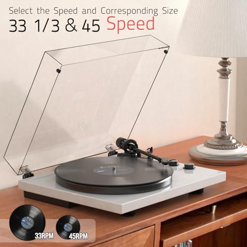 Turntables Record Player Wireless Output Connectivity Vinyl Player Iron Plate Belt-Drive Turn tables 33&45 RPM Speed Phono Line Output USB Digital to