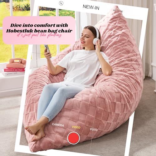 Hobestluk 3 in 1 Bean Bag Chair Giant Bean Bag Chairs Convertible Bean Bag Floor Cushion with Machine Washable Cover