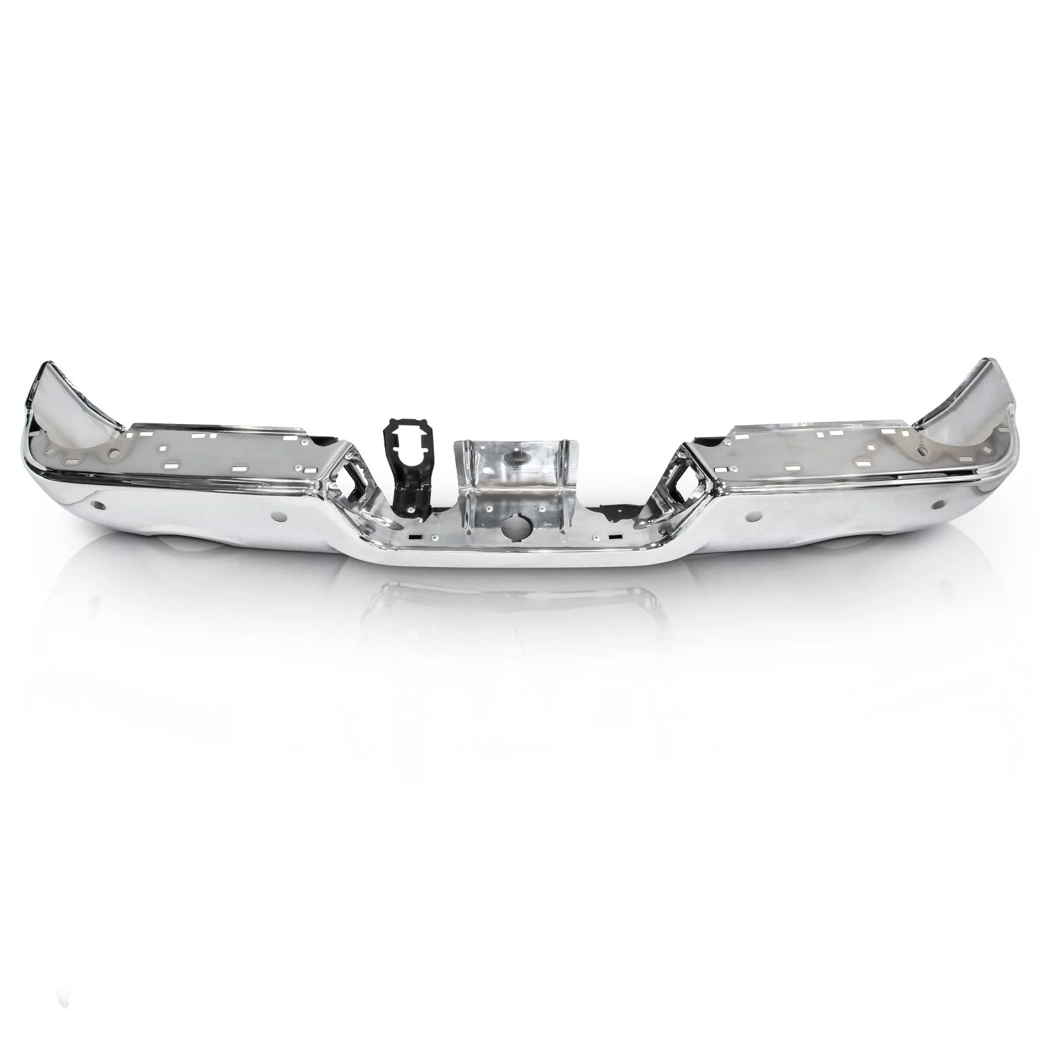 AKKON - Fits 2009-2018 Dodge Ram 1500 19-22 Classic Chrome Rear Bumper Black Step with Dual Exhaust & Rear Parking Assist Sensor