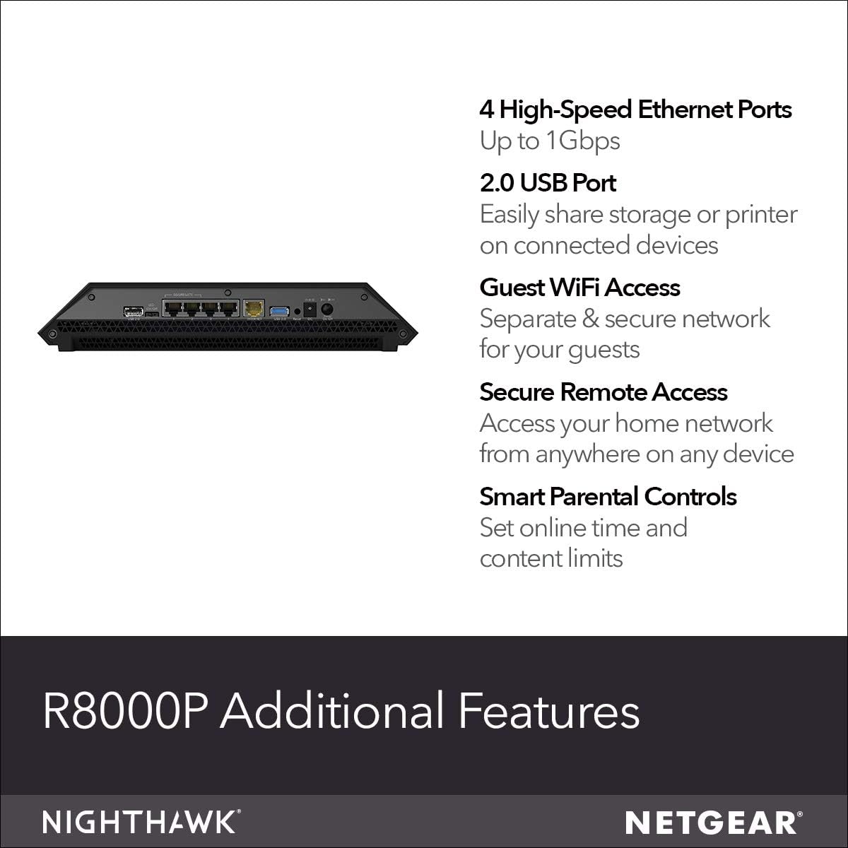 NETGEAR Nighthawk X6S Smart Wi-Fi Router (R8000P)