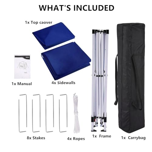 COBIZI 10x10 Pop up Canopy Tent Protable Canopy Tent with 4 Sidewalls Waterproof Commercial Instant Shelter for Parties, Wedding