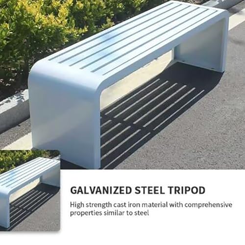 Outdoor Garden Patio Bench, Outdoor Benches Weatherproof,Porch Tables for Outside,Seat Park Bench,Metal Bench Steel Frame for Porch, Lawn, Balcony