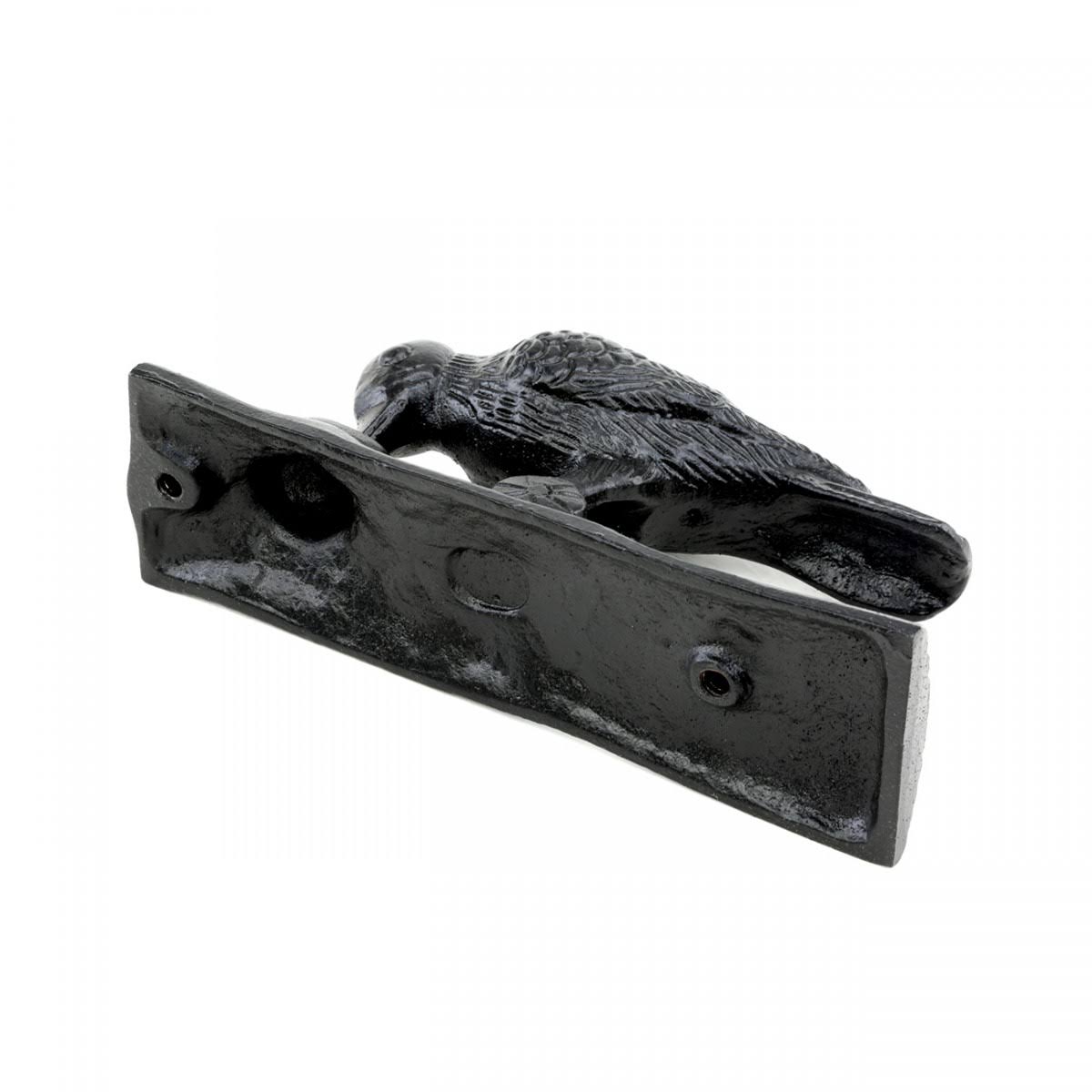 Renovators Supply Black Cast Iron Door Knocker, Woodpecker Design, Rustproof, 6.5in High