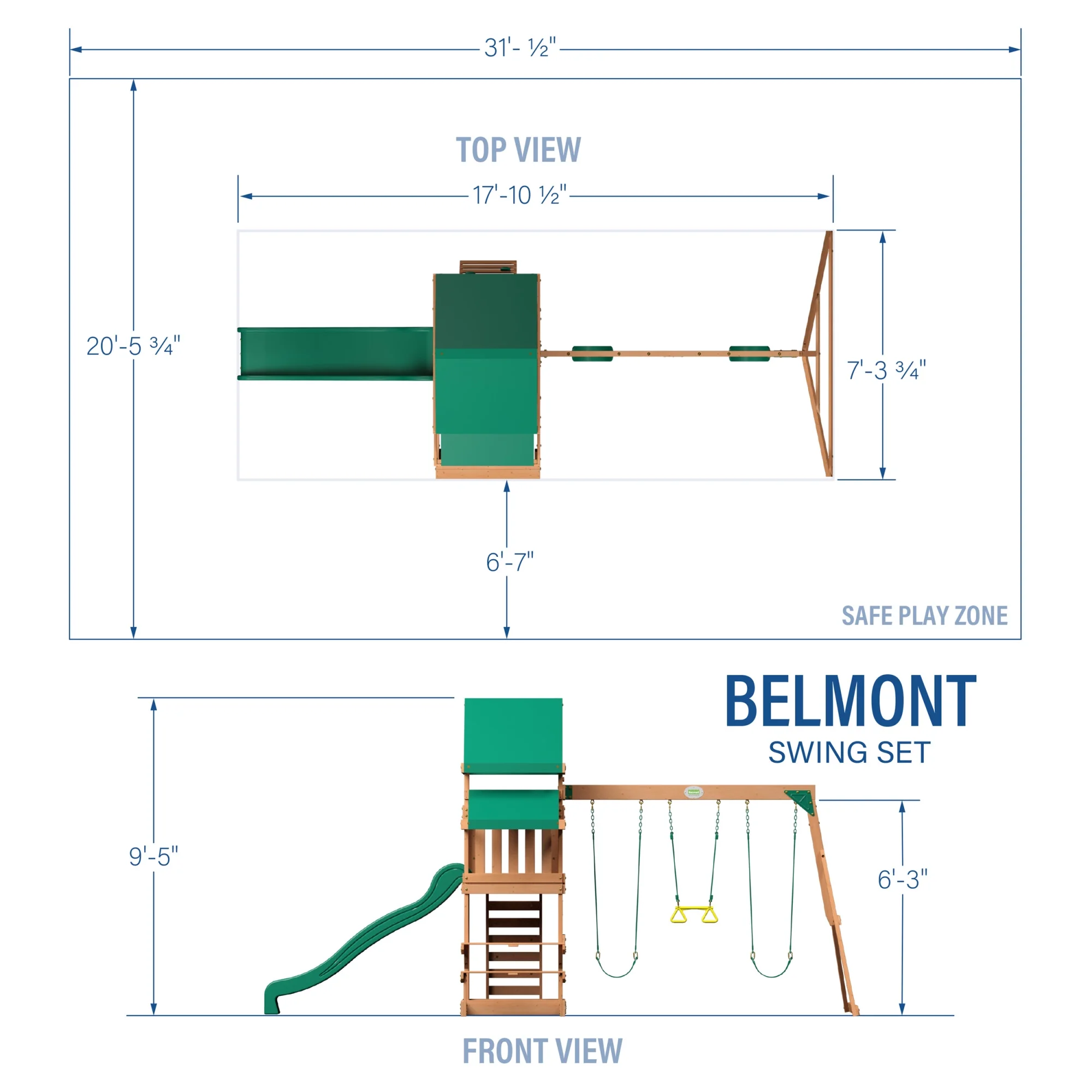 Backyard Discovery Belmont All Cedar Wood Playset Swing Set