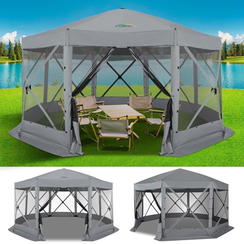 COBIZI 12x12ft Pop up Gazebo Screen Tent Screen House for Camping, Camping Outdoor Screened Gazebo, Canopy Tent