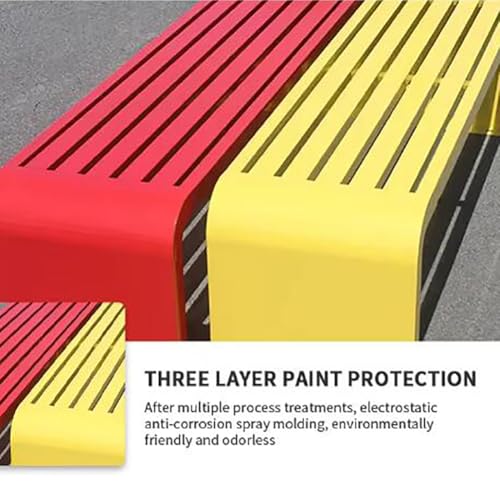 Outdoor Garden Patio Bench, Outdoor Benches Weatherproof,Porch Tables for Outside,Seat Park Bench,Metal Bench Steel Frame for Porch, Lawn, Balcony
