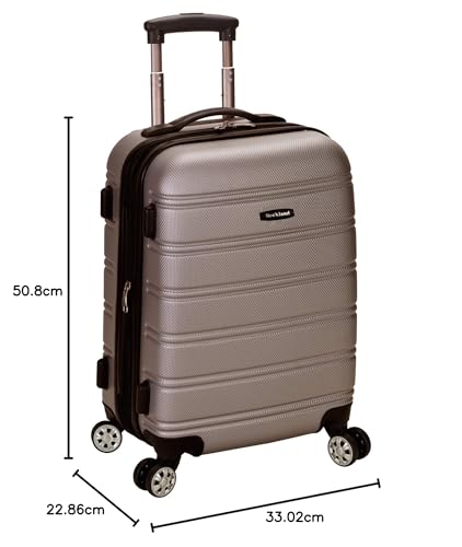 Rockland Melbourne Hardside Expandable Luggage with Spinner Wheels, 2TONENAVY, 2 Piece (20/28)