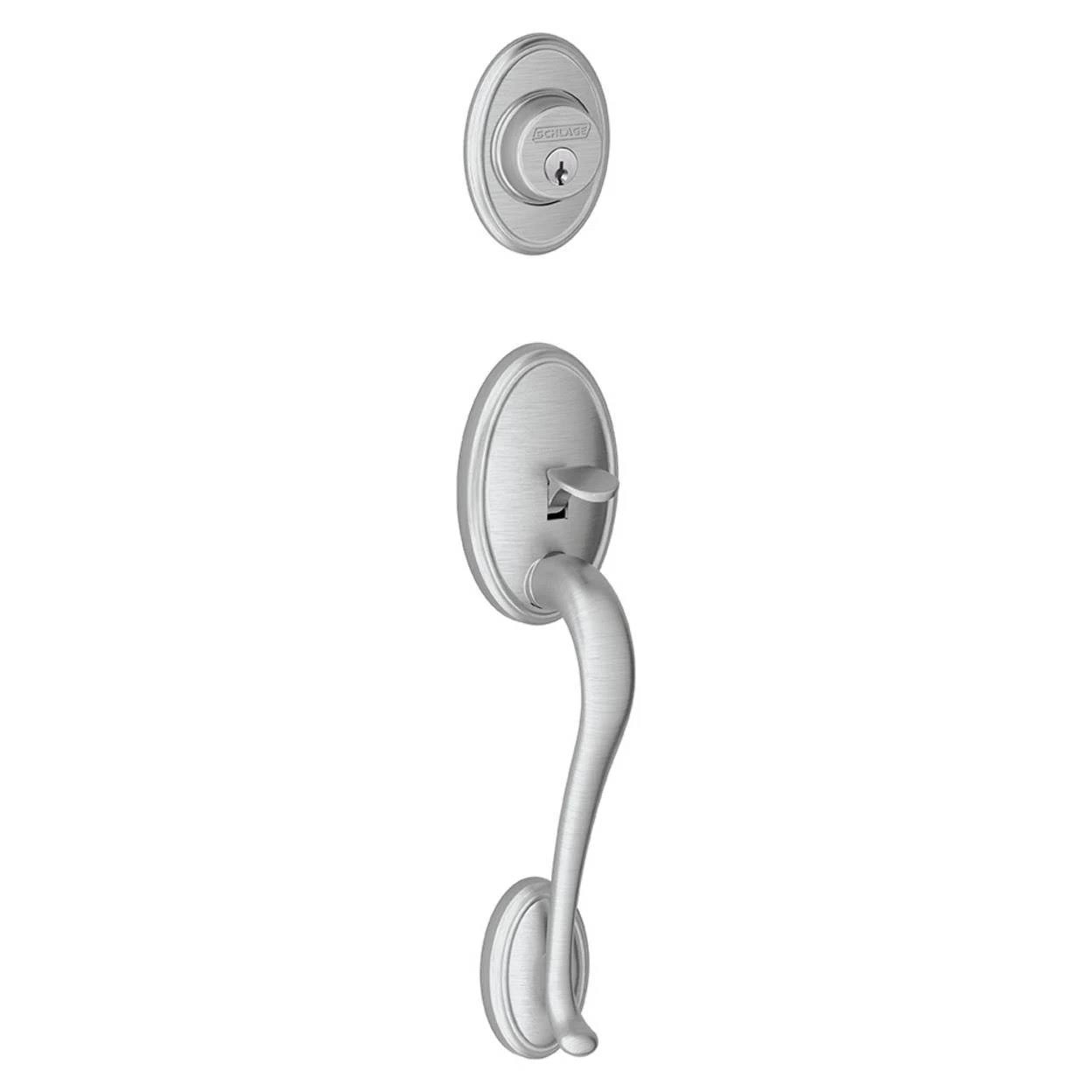 Schlage F58-WKF Wakefield Single Cylinder Exterior Handleset - Satin Chrome
