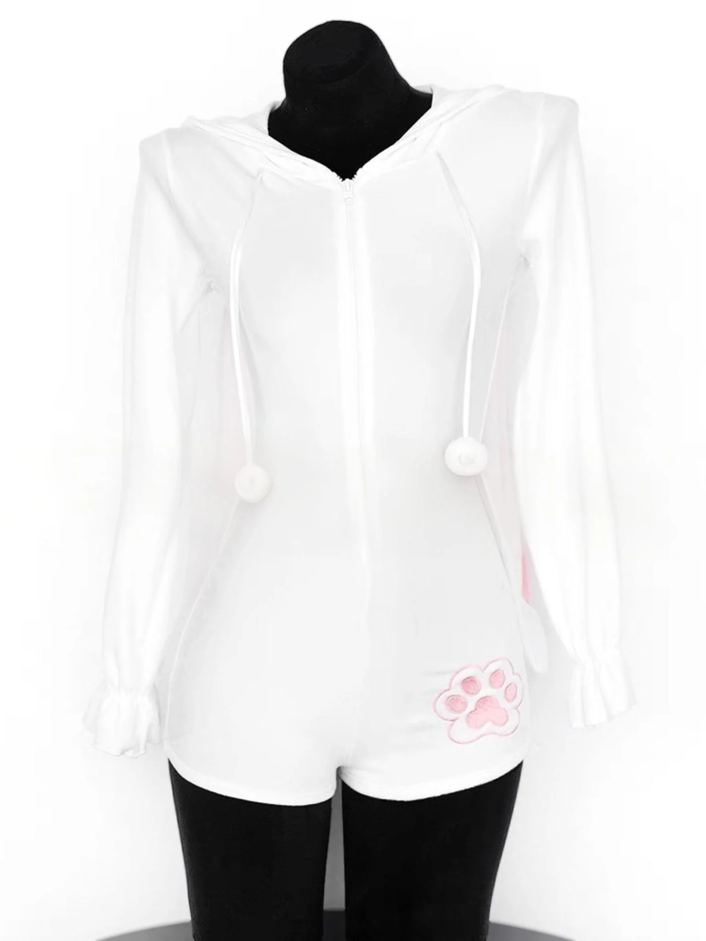 'Soft Bunny' Kawaii Bunny Paw Rabbit Ear Bodysuit Halloween Loungewear