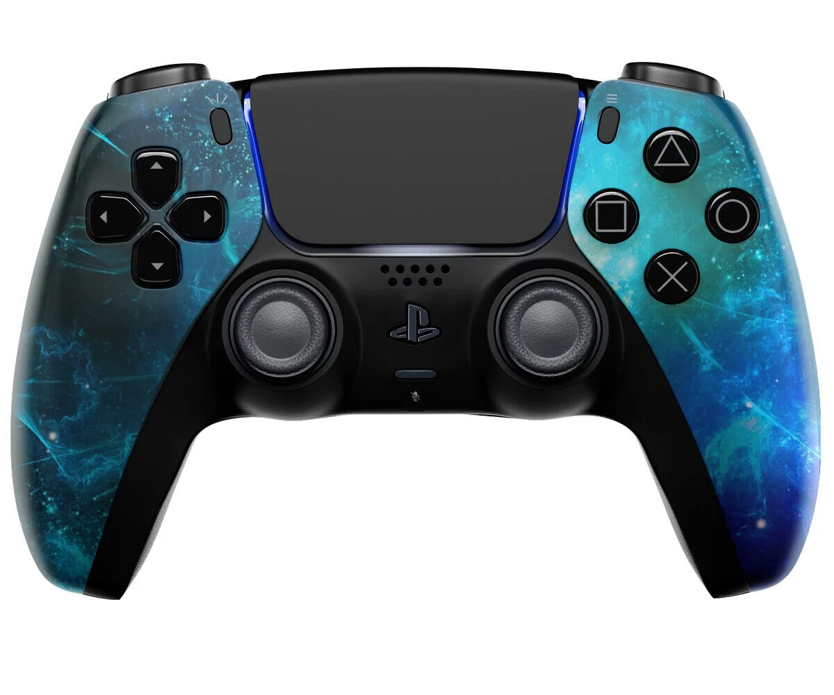 ModdedZone BLUE NEBULA Custom UN-Modded Controller Unique Design for PS5 OEM OEM Authentic Controller