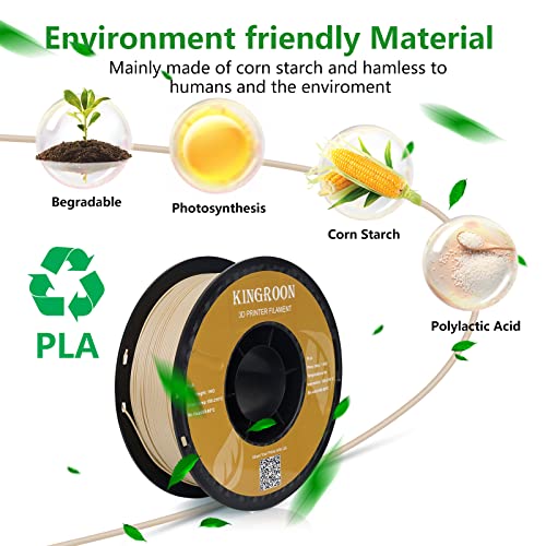 Kingroon PLA 3D Printer Filament, 12Rolls, Dimensional Accuracy +/- 0.03 mm, 12kg Spool(26.4lbs)