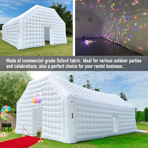 Large Black Inflatable Nightclub 20X16.5X12Ft Disco Cube Gazebo Event House with Logo Area Portable Inflatable Party Tent for Birthday, School Events
