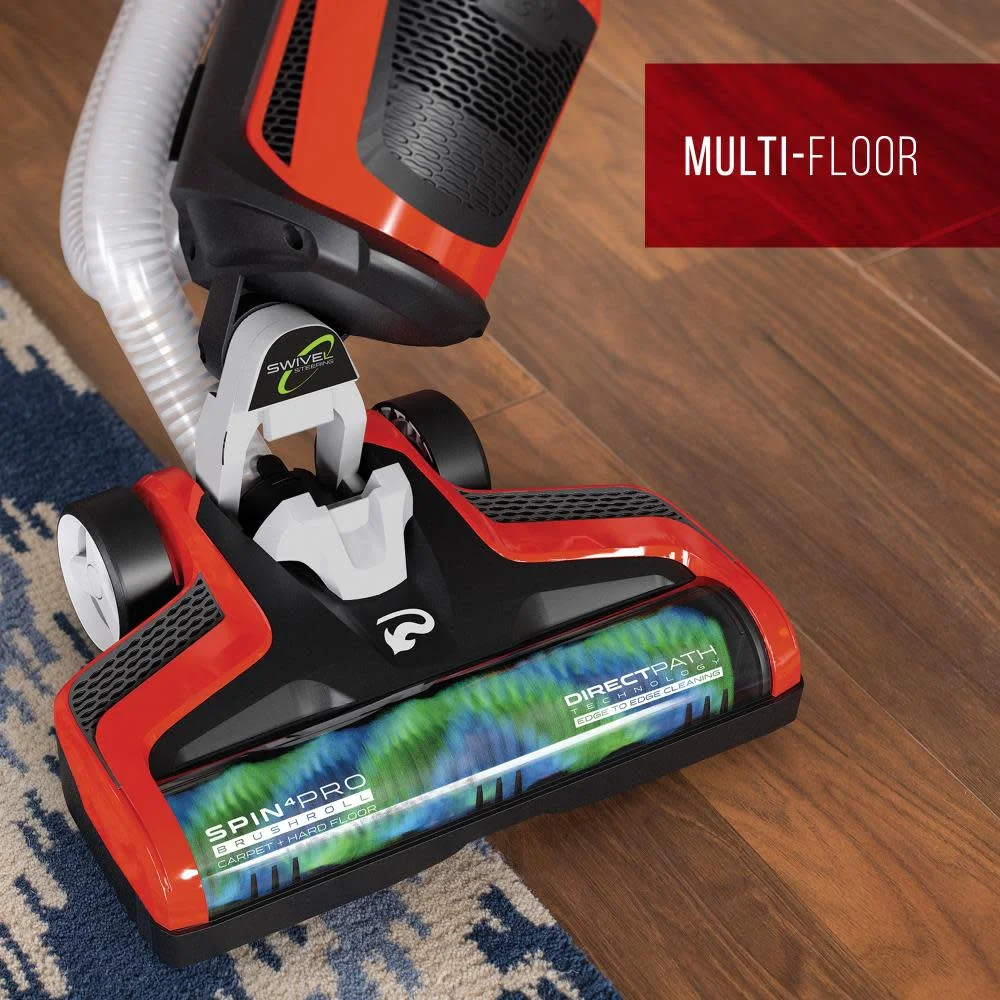 Dirt Devil UD70350B Razor Vac Bagless Multi Floor Corded Upright Vacuum Cleaner with Swivel Steering, Red