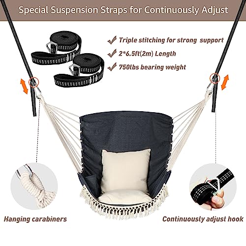 Chihee Hammock Chair Hanging Swing 2 Pillows Included
